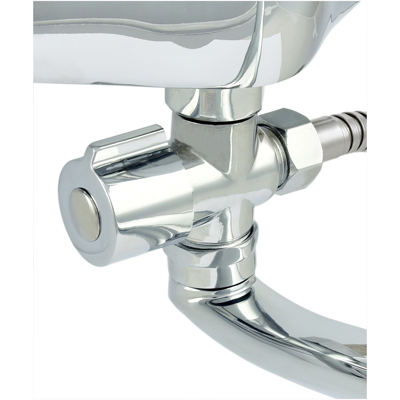 Смеситель для ванны однорычажный с душевым гарнитуром хром Juguni Dorado 0402.946C - изображение 6