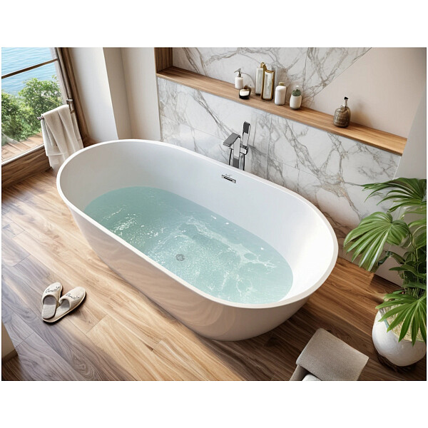 Ванна акриловая овальная 80х170 см белая Cerutti SPA MIMI170II CT10503 - изображение 1