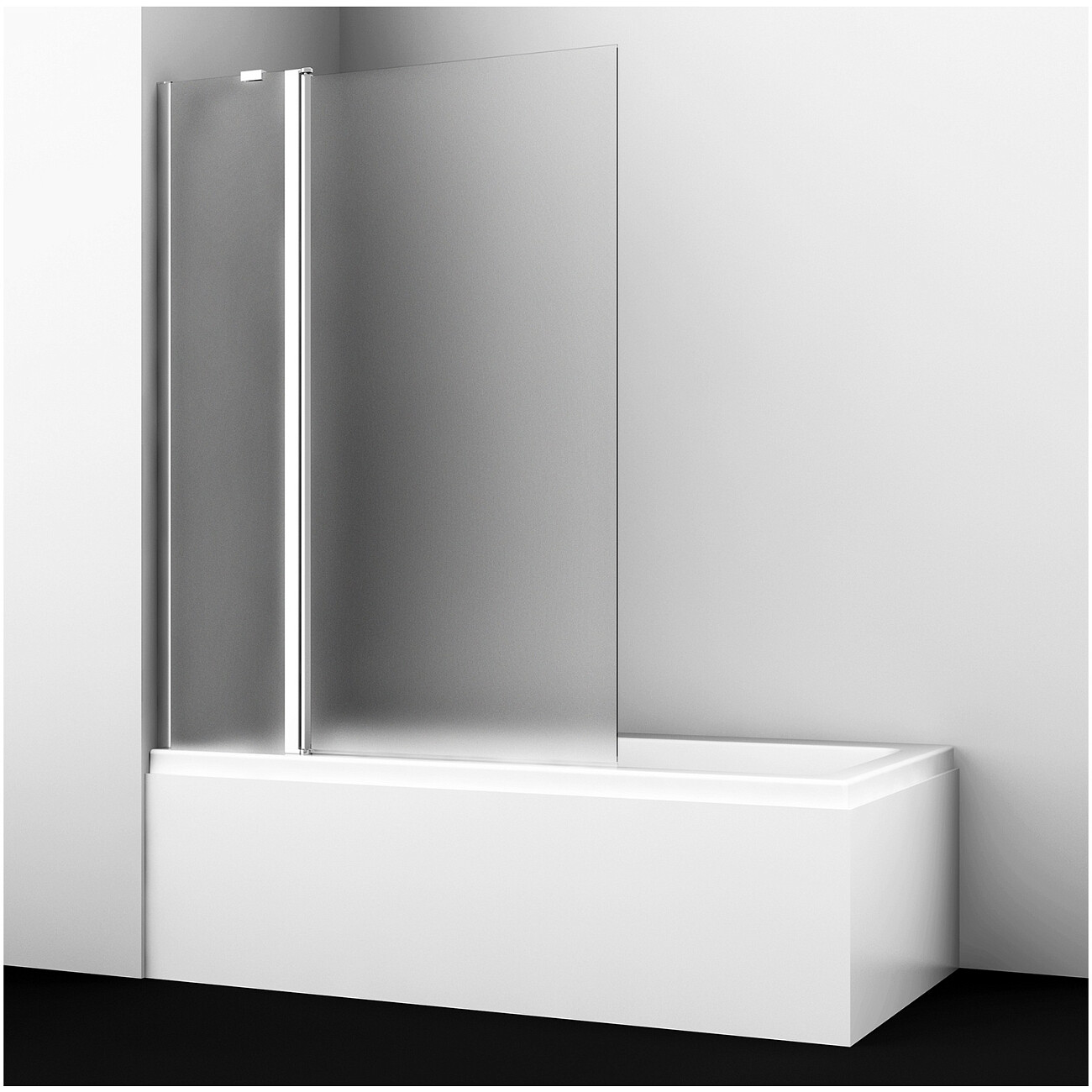 Шторка на ванну стеклянная 140х110 см прозрачная, хром Wasserkraft Berkel 48P02-110LM - изображение 3