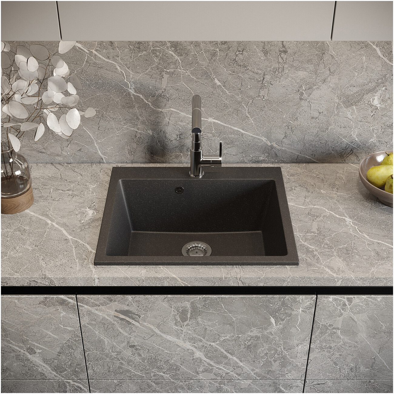 Мойка кухонная антрацит Domaci "Болонья" М-44-007 - изображение 7