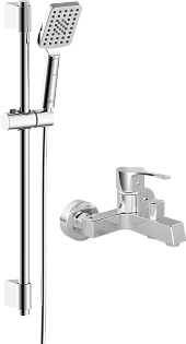 Душевой комплект Rossinka AC-27 со смесителем для ванны хром Mega Sun MG-SUN01