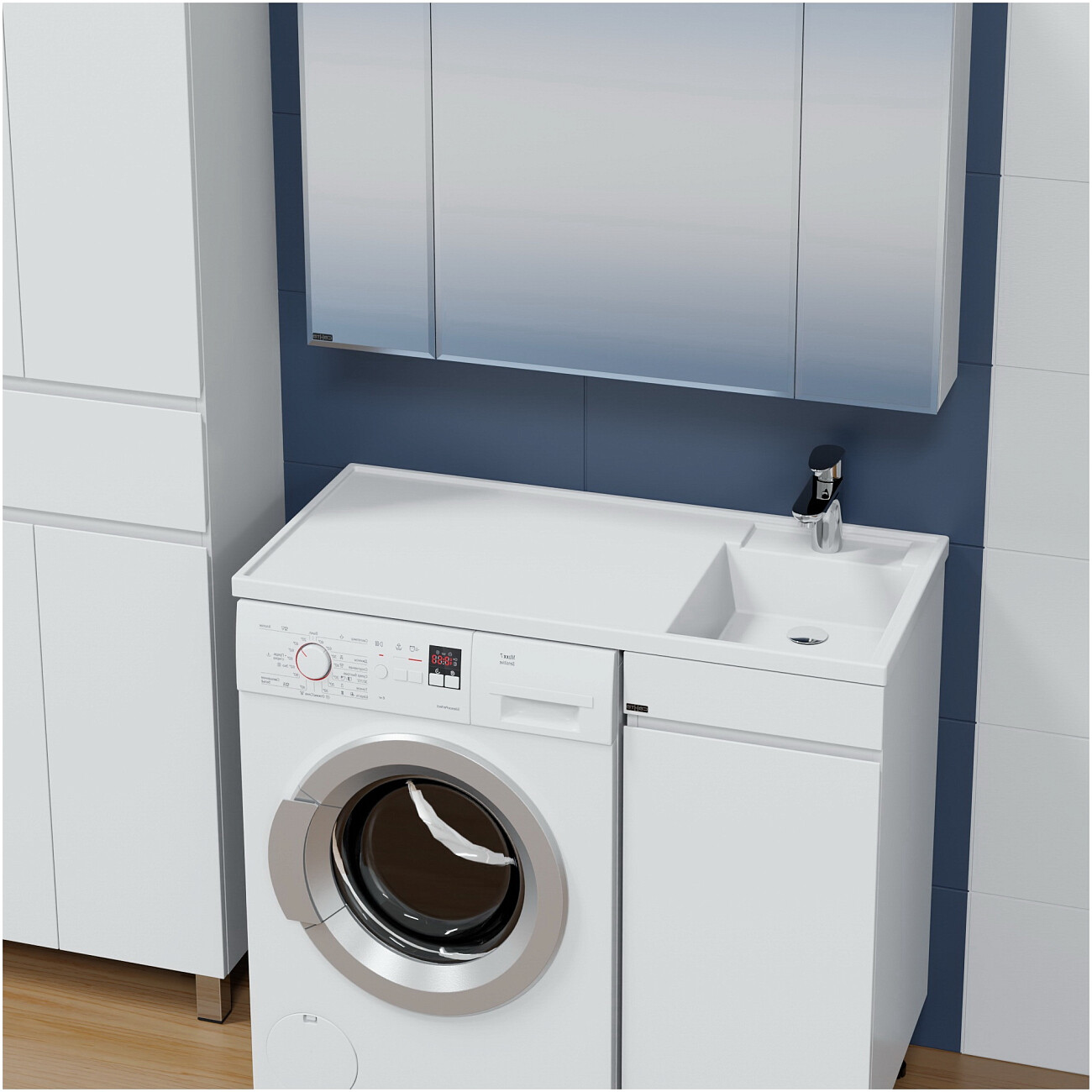 Раковина над стиральной машиной 50х100 см белая "Лидер" 900107N - изображение 5