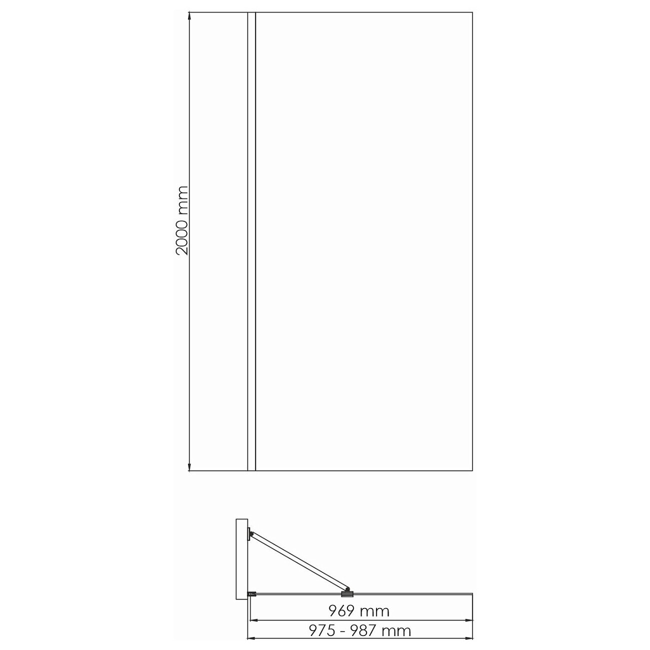 Душевая перегородка 200х100 см прозрачная, золото Wasserkraft Aisch 55W44 - изображение 4