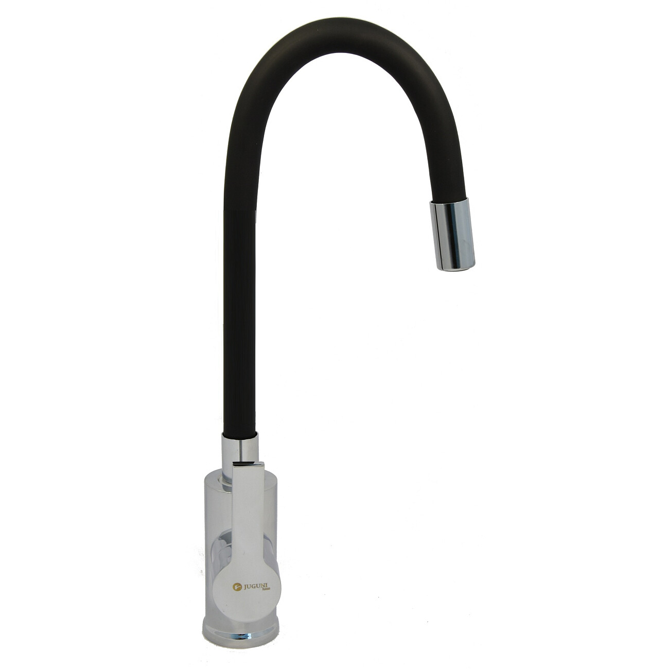 Смеситель для кухни однорычажный с гибким изливом черный, хром Juguni Luxe Capella 0402.486 - изображение 4