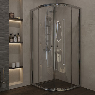 Душевой уголок четверть круга 100х100 см матовый хром Artemis Arne 330 6.925.000.0330.100.10