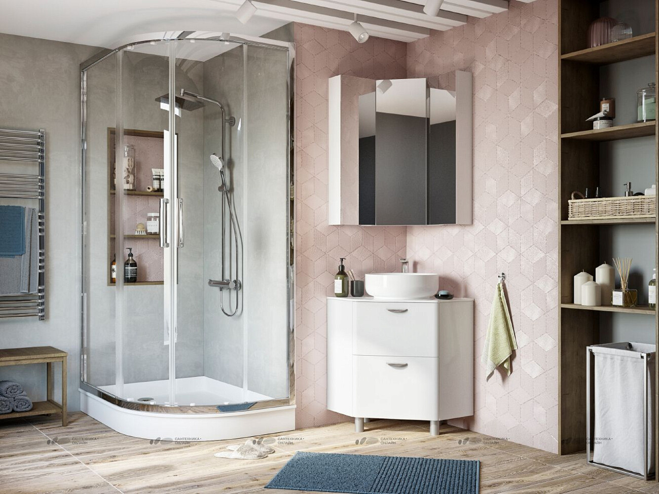 Раковина-чаша фарфоровая круглая 42 см белая Stworki Moon 1 - изображение 10