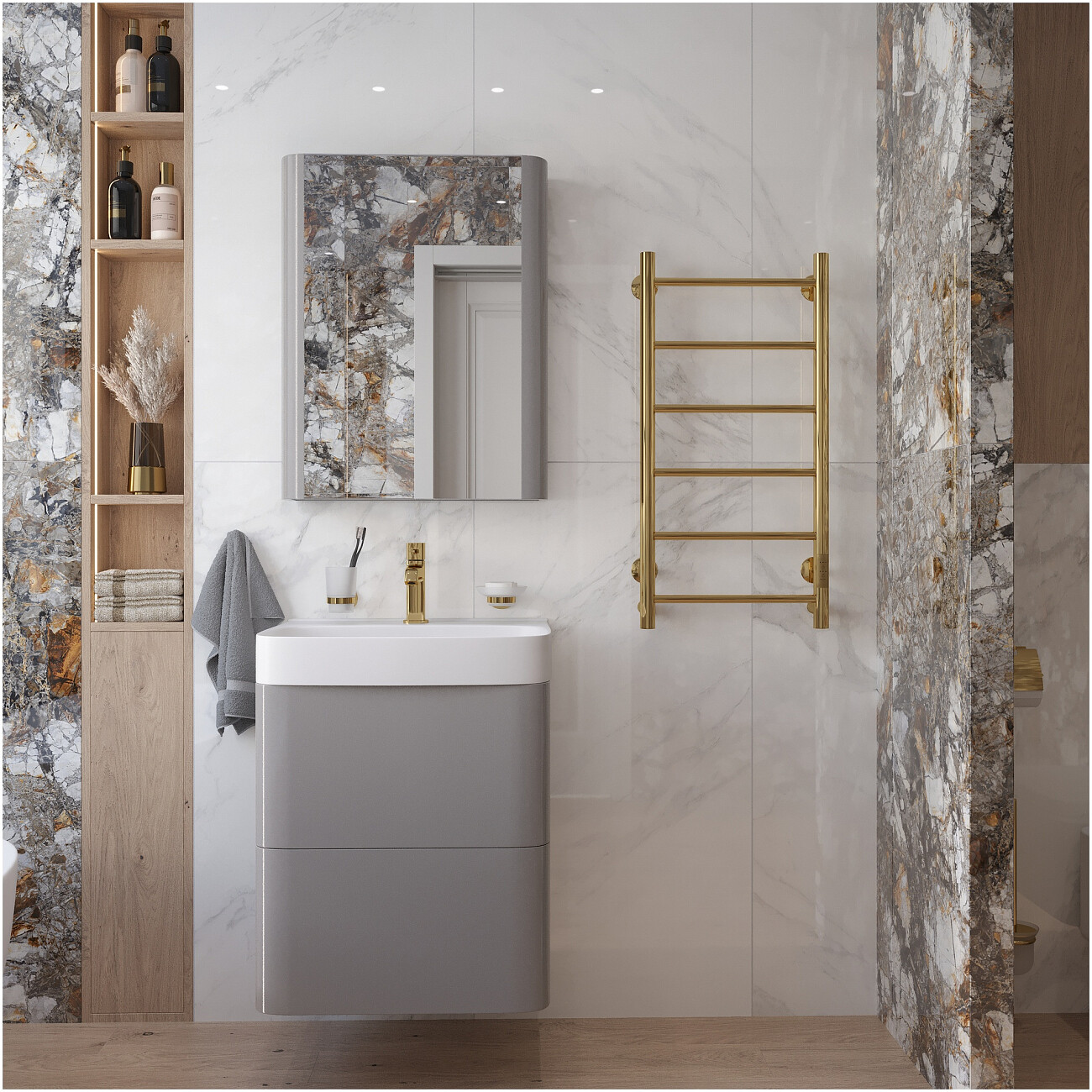 Полотенцесушитель электрический 80x40 см золотой Ewrika "Сафо" PN СафоPN80х40золЕ - изображение 4