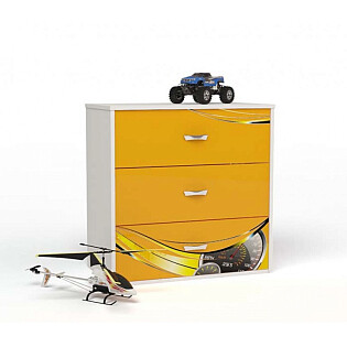 Комод с 3 ящиками оранжевый Champion