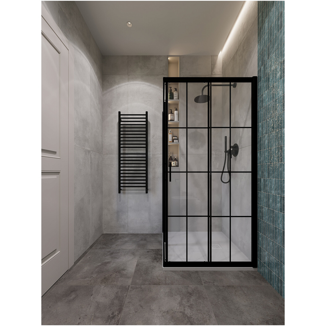 Душевой уголок квадратный 90х90 см черный Diwo "Клин" DS-KL-90х90-BL - изображение 4