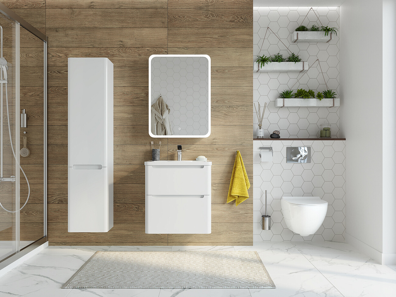 Раковина мебельная из искусственного камня 70 см белая Stworki Adel - изображение 3