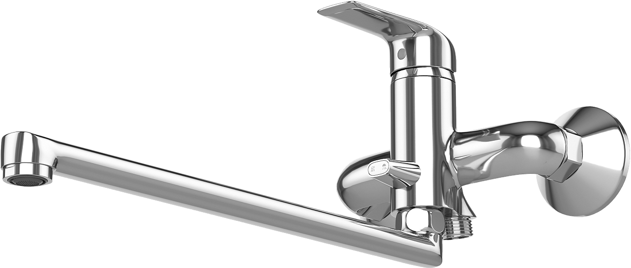 Смеситель универсальный однорычажный с душевым гарнитуром хром Diwo "Тула" TU-03cr - изображение 10