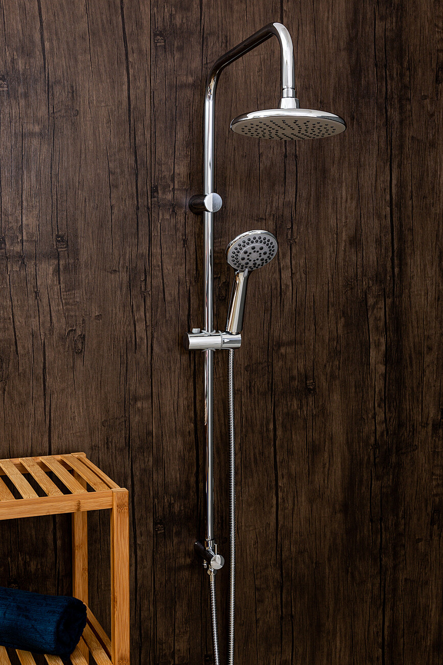 Душевая стойка с верхним душем и держателем хром Stworki "Копенгаген" KP-06cr - изображение 4