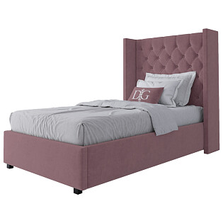 Кровать подростковая 90х200 Wing-2 велюр пыльная роза Р