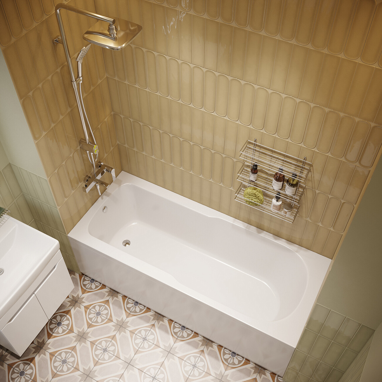 Ванна акриловая 65х165 см белая Artemis Flora 10110300601028 - изображение 3