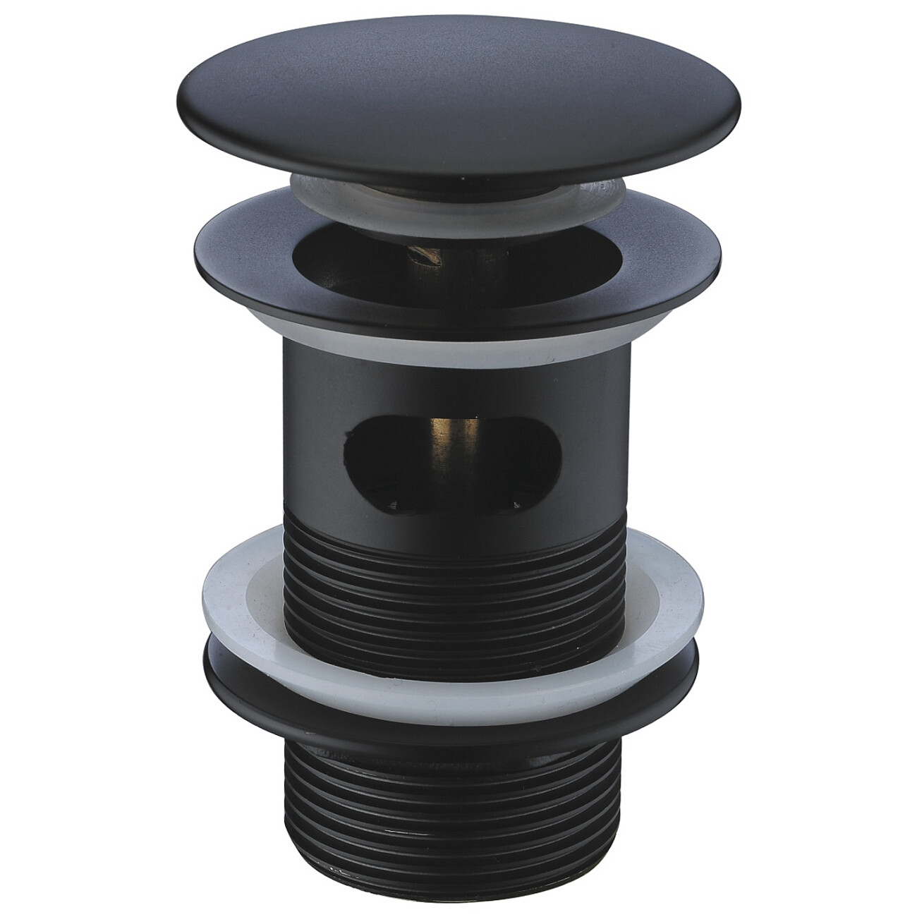 Донный клапан для раковины клик-клак круглый черный Wasserkraft A080 - изображение 2