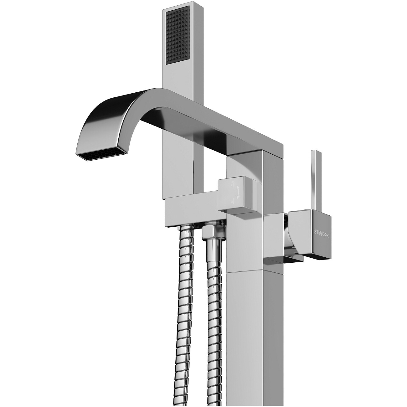 Смеситель напольный для ванны с душем хром Stworki "Эстерсунд" S31080CR - изображение 7