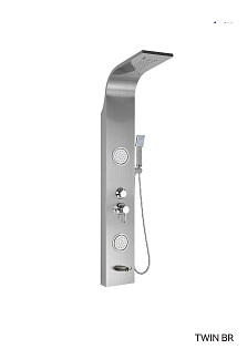 Душевая панель с гидромассажем 150х22 см матовая сталь Cerutti SPA Twin BR CT9988