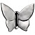 Декоративная бабочка Butterfly (серебряная)    h11 (9*11*4)