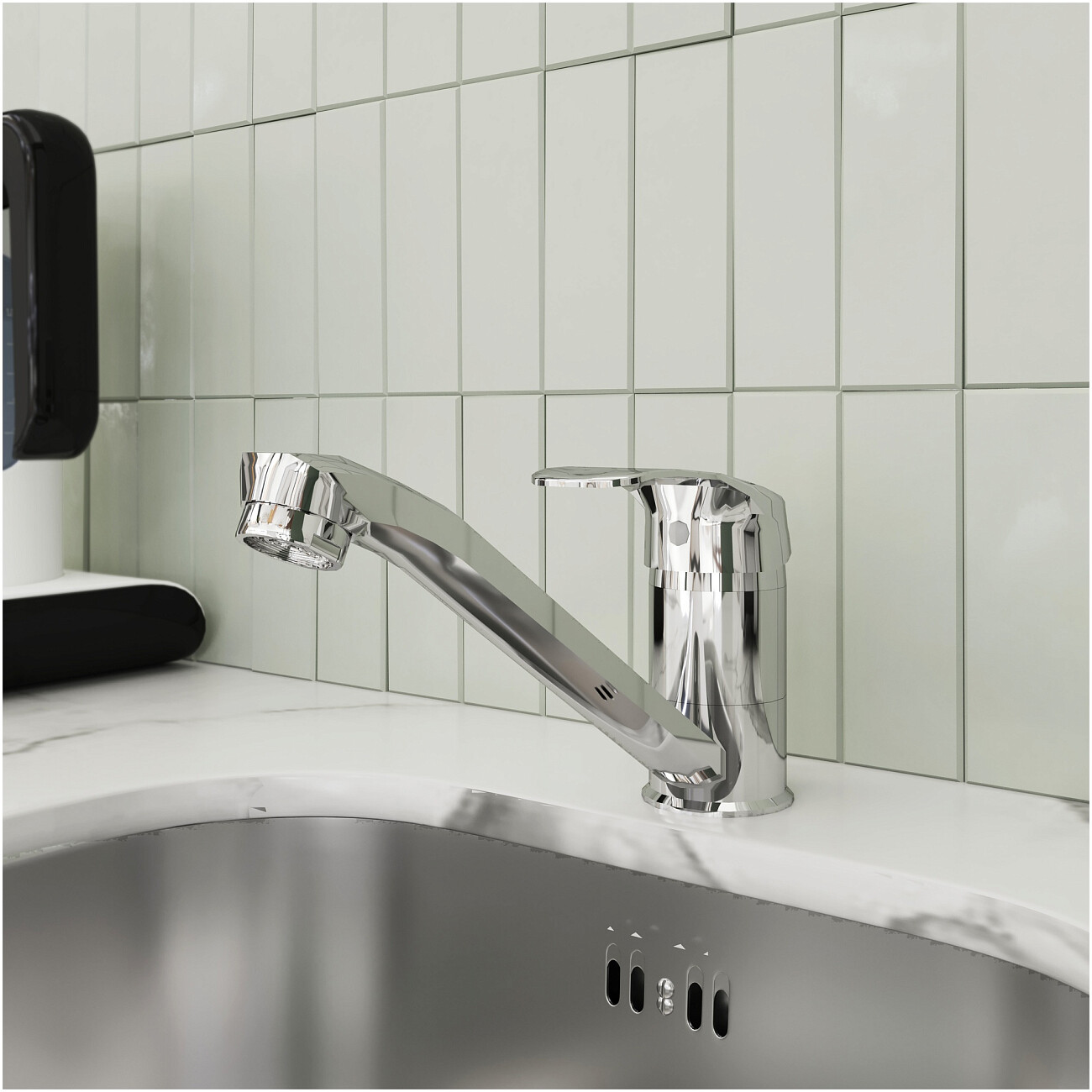 Смеситель для кухни латунный с вращающимся изливом хром Domaci "Равенна" D1500000 - изображение 3