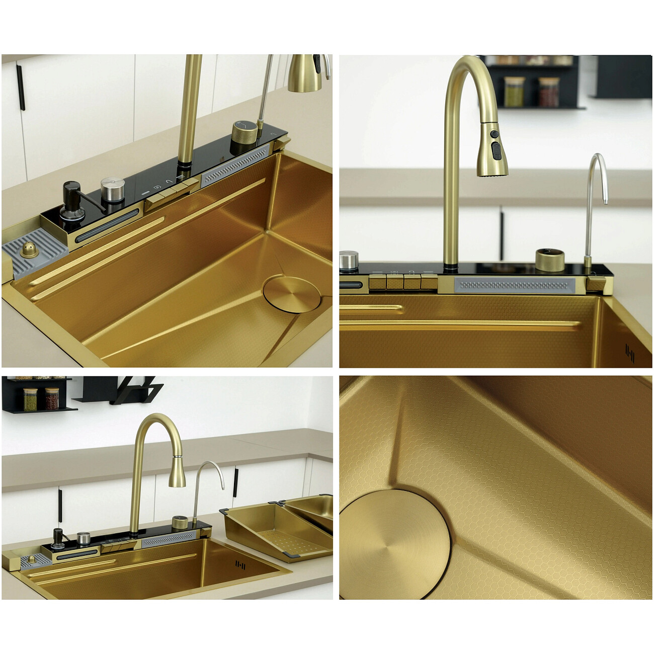 Мойка кухонная многофункциональная золото Gloria Nano Gold Ceruttispa CT10355 - изображение 4