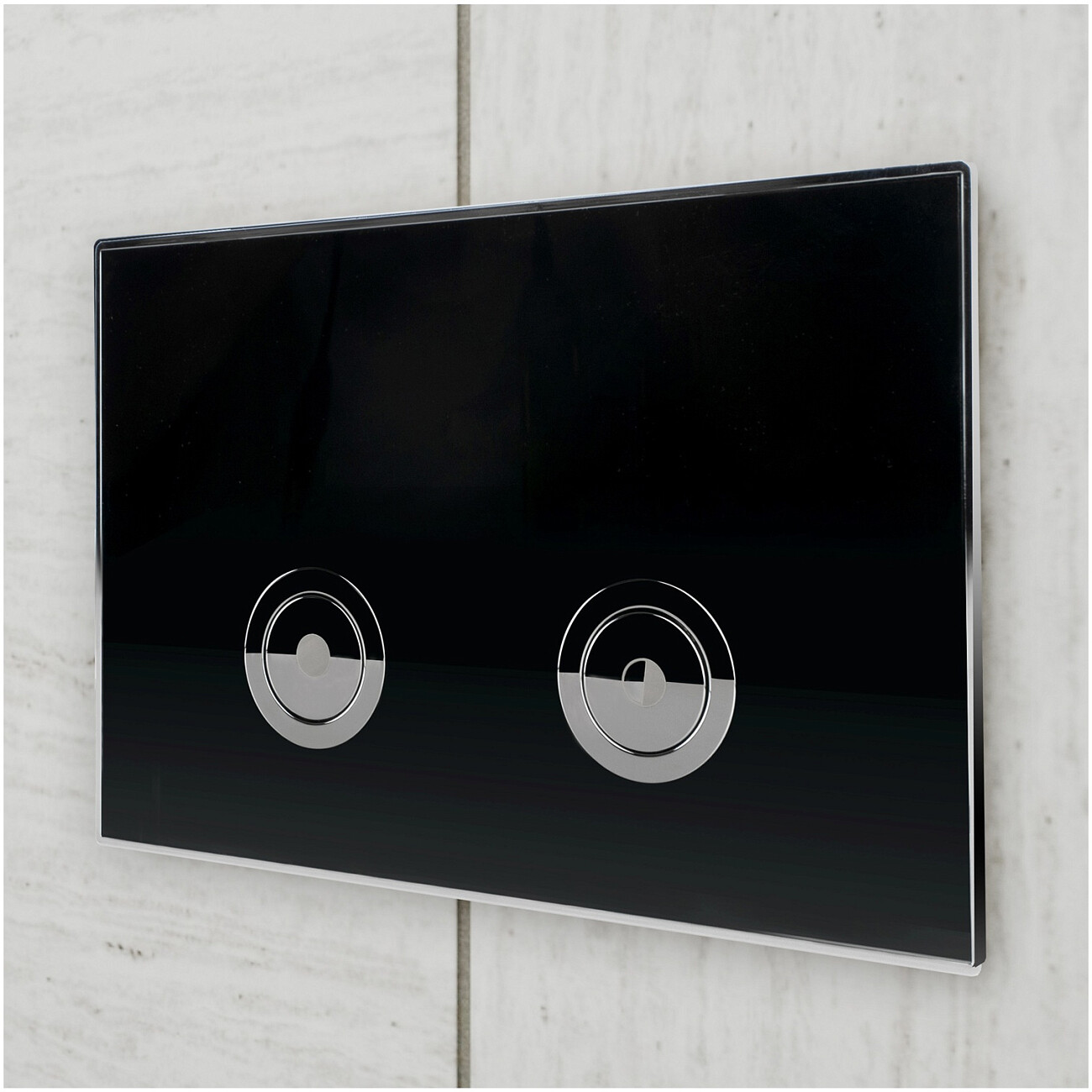 Кнопка смыва для пневматической инсталляции черная, хром Point "Венера" PN44071BC - изображение 2