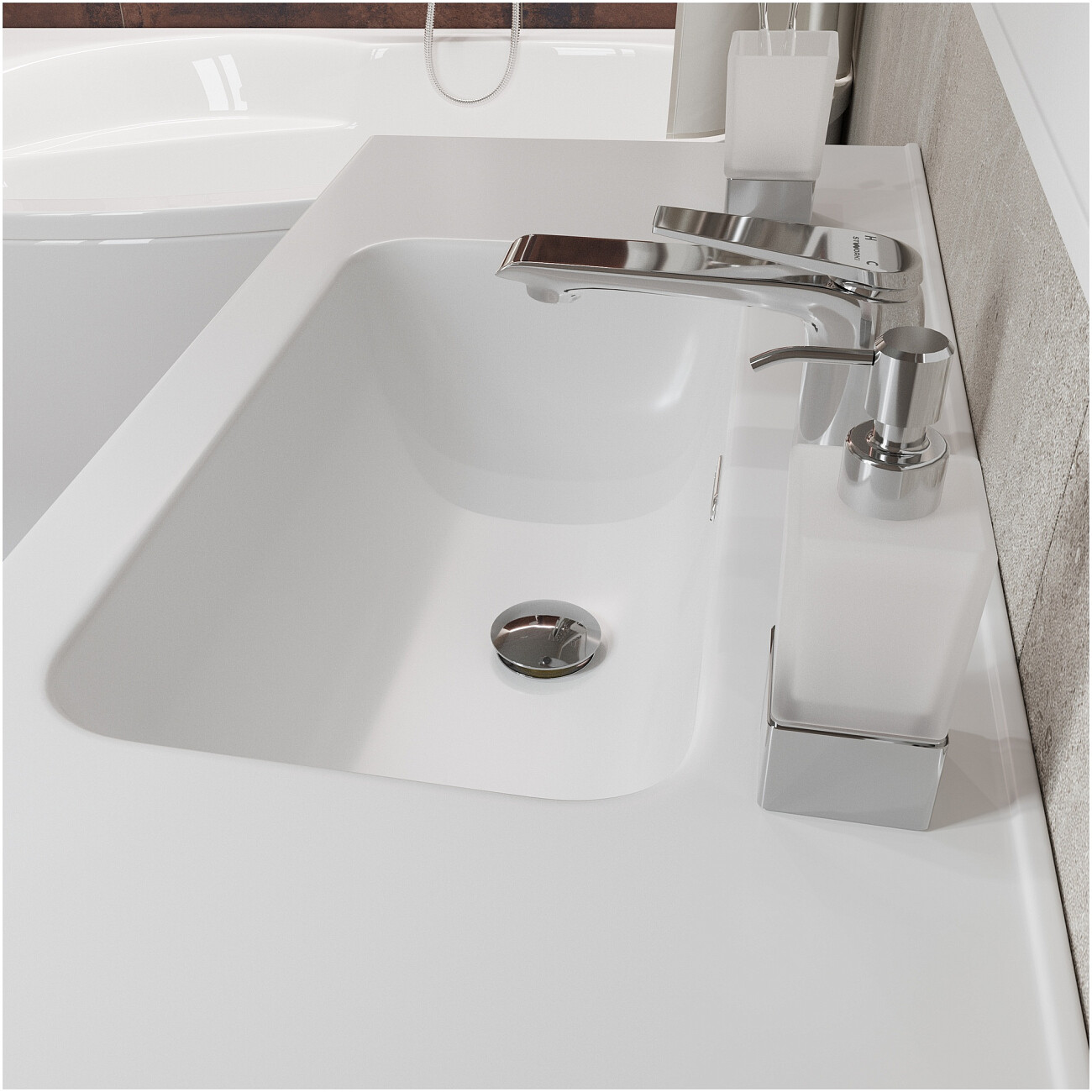 Раковина мебельная фаянсовая 100 см белая Stworki "Вестервик" - изображение 6