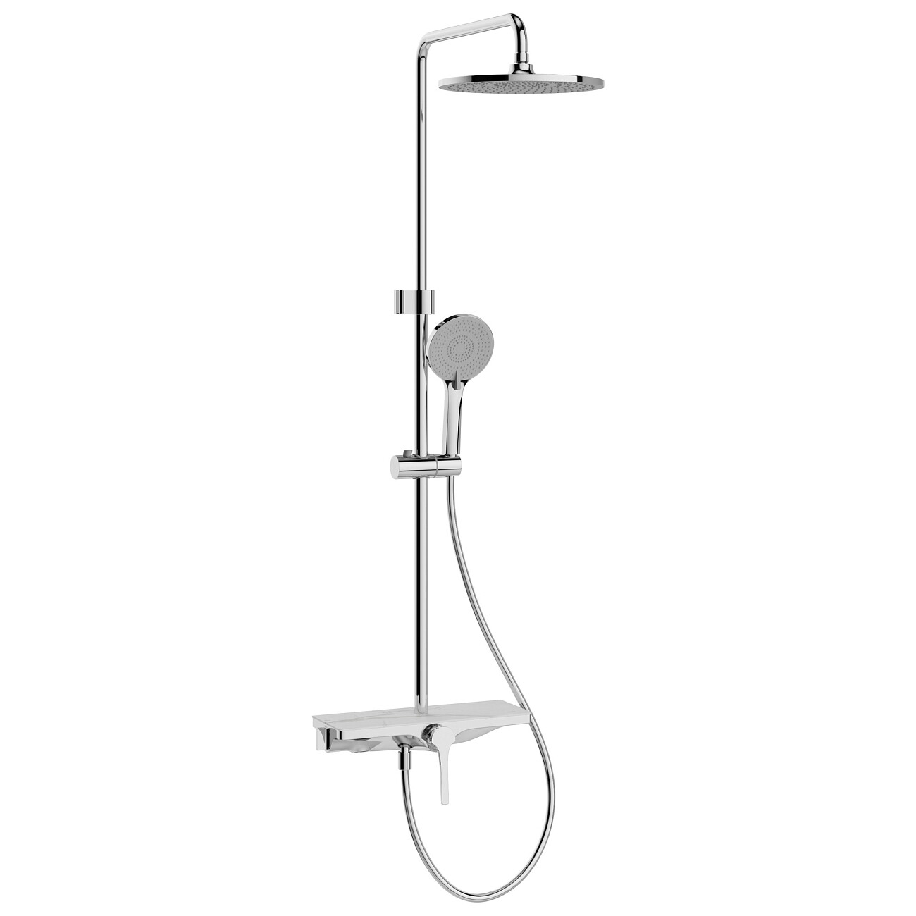 Душевой комплект с тропическим душем хром Stworki "Аулум" S06010CR, S06170CR - изображение 6