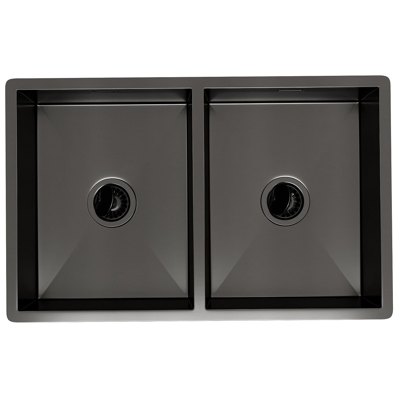 Кухонная мойка двойная из нержавеющей стали 44х70 см оружейная сталь Reflexion Garda RX2170BL - изображение 2