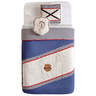 Покрывало детское 120х200 см с 2 подушками синее Royal