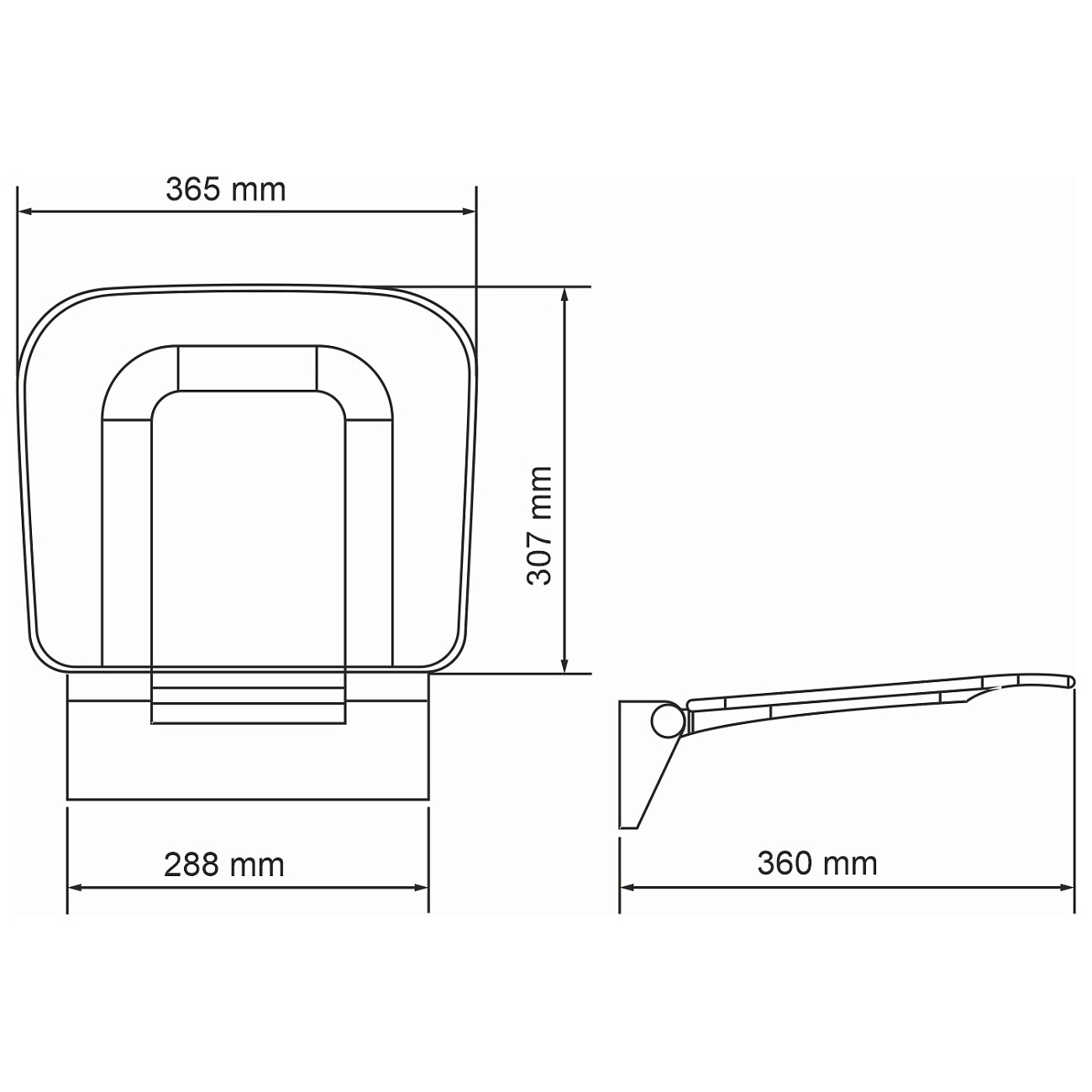 Сиденье настенное металлическое для душевой кабины 30,7х36,5 см белое Wasserkraft SS403 - изображение 5
