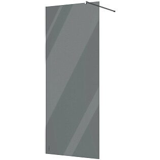 Душевая перегородка стеклянная 90 см черная, хром глянцевый Stworki &quot;Берген&quot; MV-BE-90-CR-T