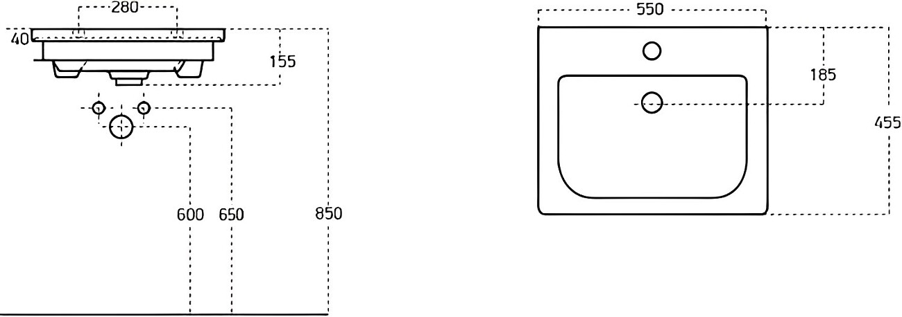 Раковина накладная керамическая прямоугольная 46х55 см белая Stworki 13055-KL - изображение 2