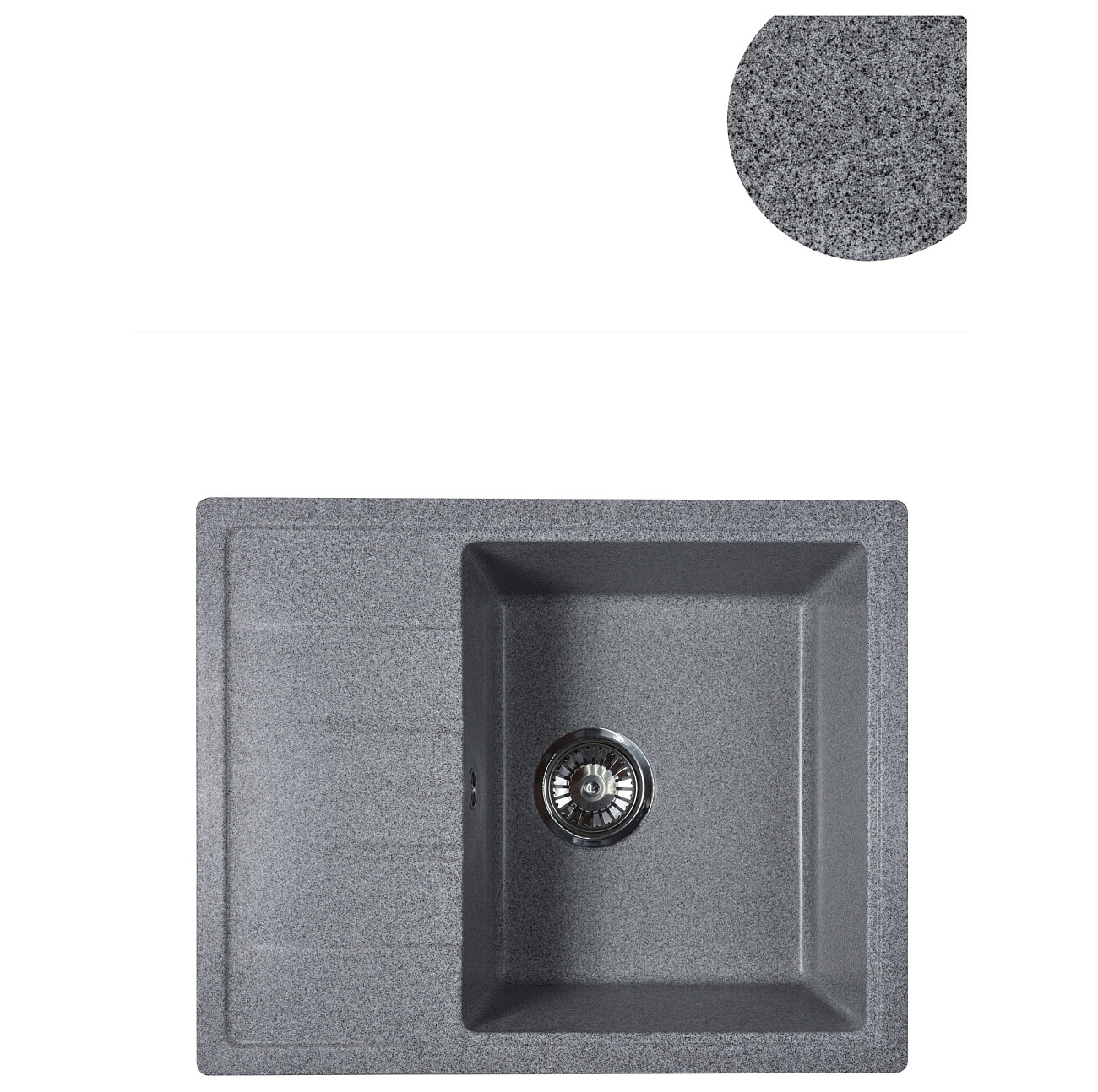 Мойка кухонная кварцевая прямоугольная гравий Reflection Plato RX1457GR - изображение 2