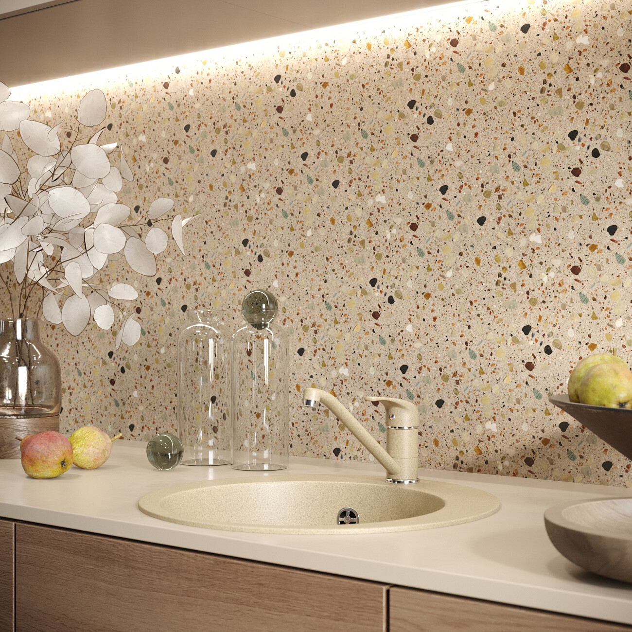 Мойка кухонная 37х37 см сардоникс Domaci "Солерно" DMQ-1475.C - изображение 3