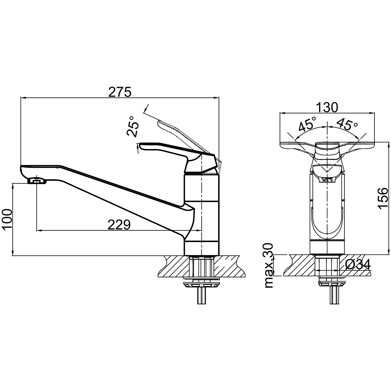 Смеситель для кухни латунный хром D&K Venice Rialto DA1062301 - изображение 2
