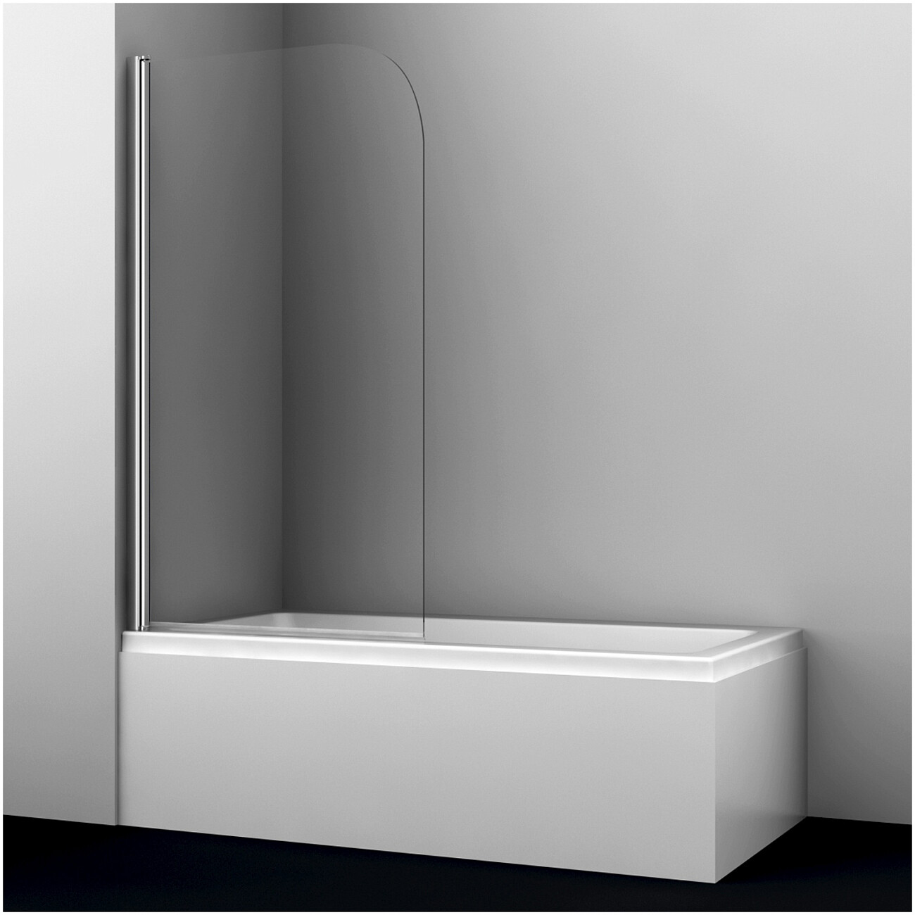 Штора стеклянная на ванну 140х80 см хром Wasserkraft Leine 35P01-80 - изображение 2