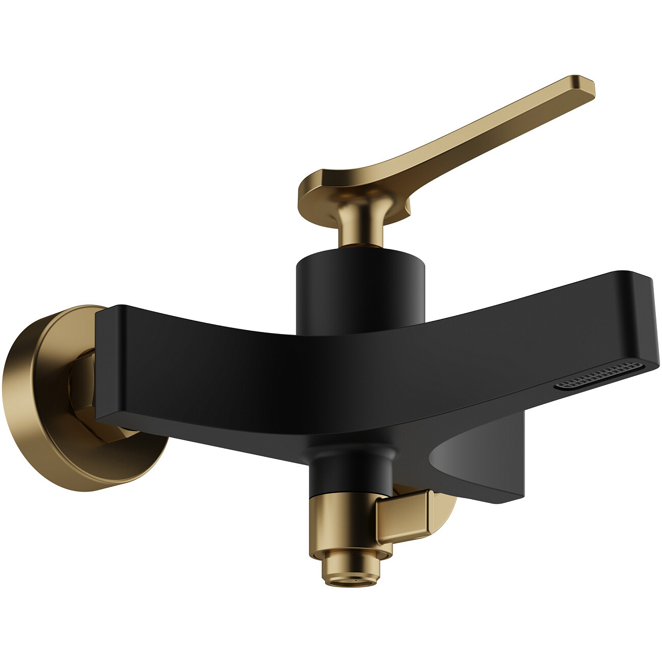 Смеситель для ванны с душем настенный черный, золотой Stworki "Аулум" S06100BG - изображение 8