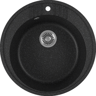 Мойка кухонная круглая мраморная черная Domaci &quot;Бьелла&quot; DMC-05S-308