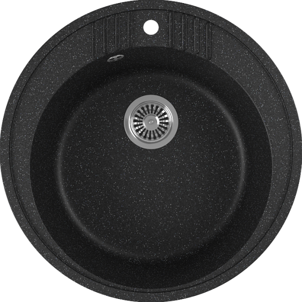 Мойка кухонная круглая мраморная черная Domaci "Бьелла" DMC-05S-308 - изображение 1
