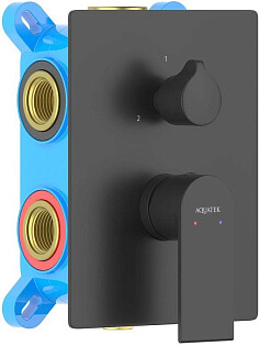 Смеситель для ванны 3 режима черный Aquatek &quot;Лира&quot; AQ1447MB