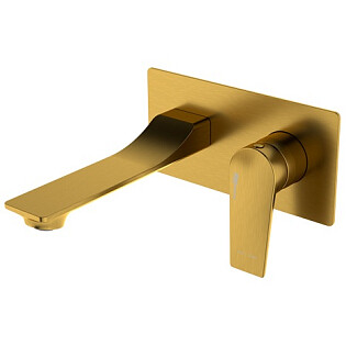 Смеситель для раковины встраиваемый из латуни золотой Wasserkraft 5530