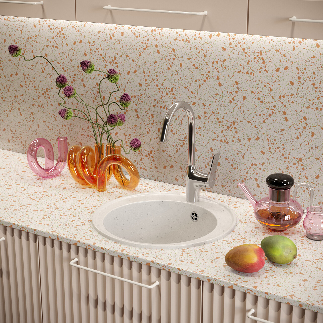 Мойка кухонная белая Domaci "Палермо" PR-475-001 - изображение 10