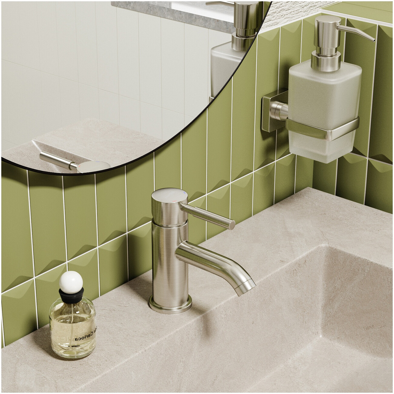 Смеситель для раковины из латуни никель Wasserkraft 4205 - изображение 3