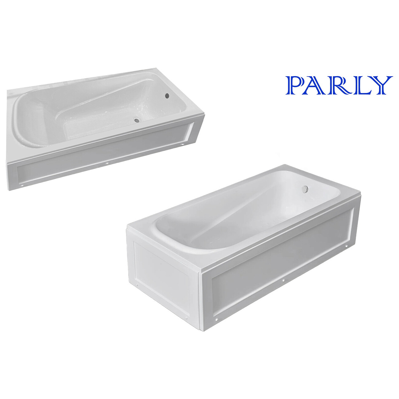 Ванна акриловая с каркасом 160х75 см белая Parly Ortiz CT10818 - изображение 2