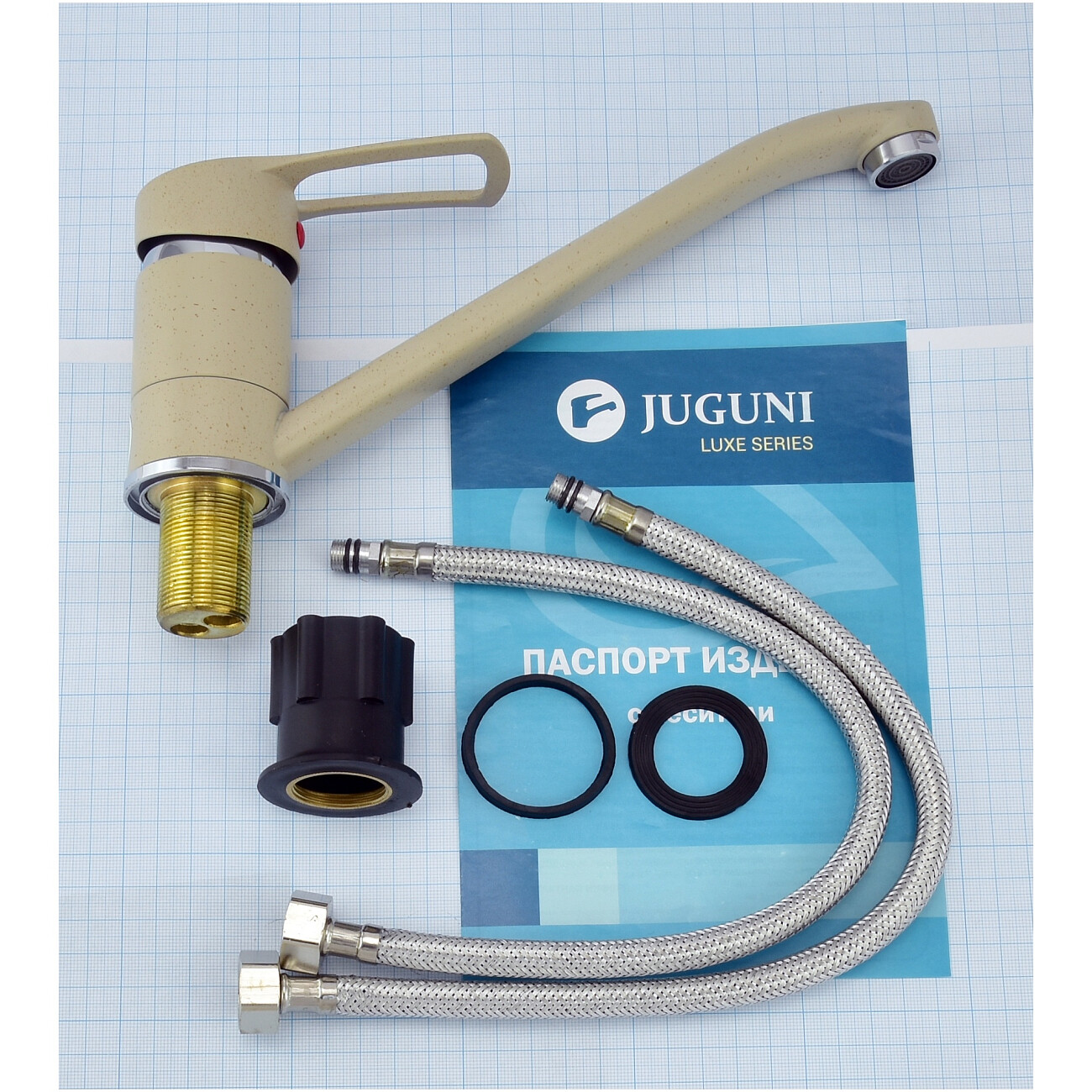 Смеситель для кухни однорычажный бежевый Juguni Luxe Capella 0402.447 - изображение 19