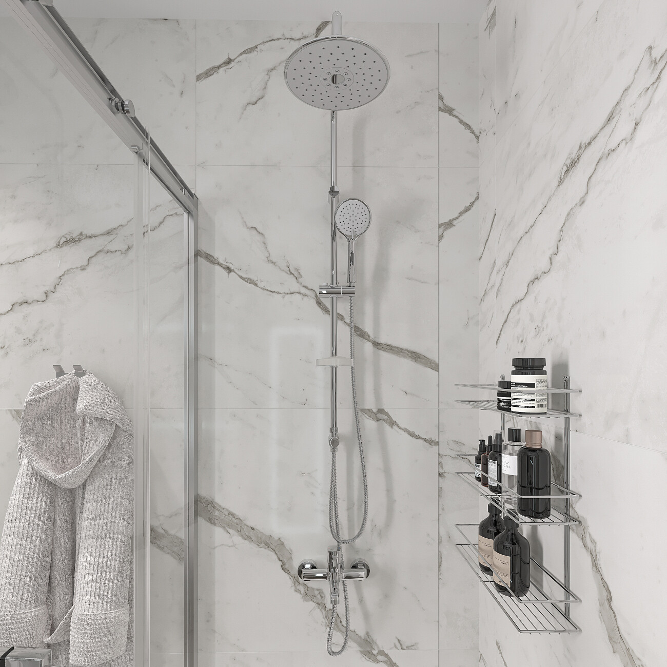 Смеситель для ванны с душем настенный с аэратором хром Stworki "Эстерсунд" ES-03cr - изображение 4