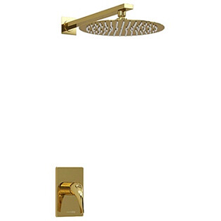 Душевой комплект встраиваемый с верхним душем глянцевое золото Wasserkraft A71183