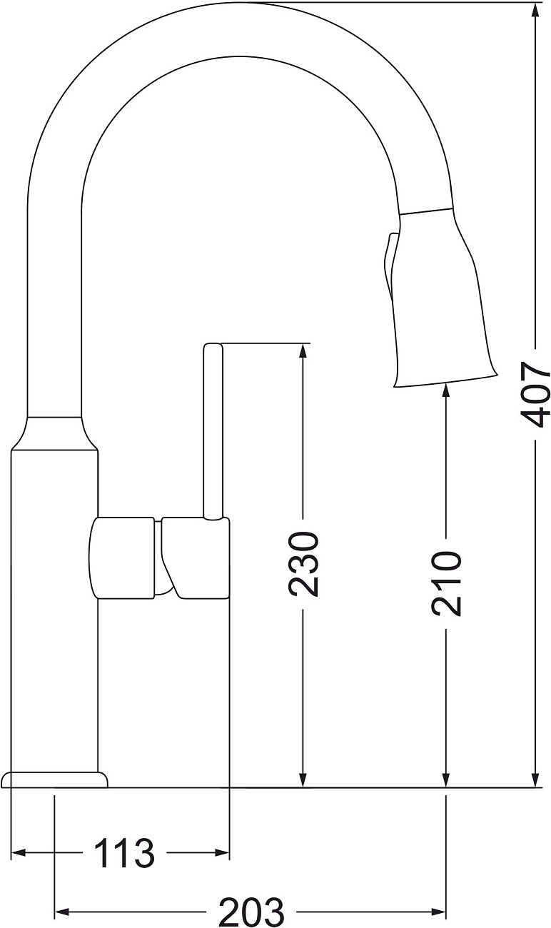 Смеситель для кухни однорычажный с выдвижным изливом сатин Domaci "Равенна" DCB 7011 - изображение 2