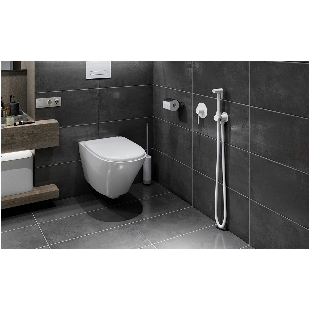 Гигиенический душ с встраиваемым смесителем белый матовый Timo Saona 2389-16SM - изображение 3