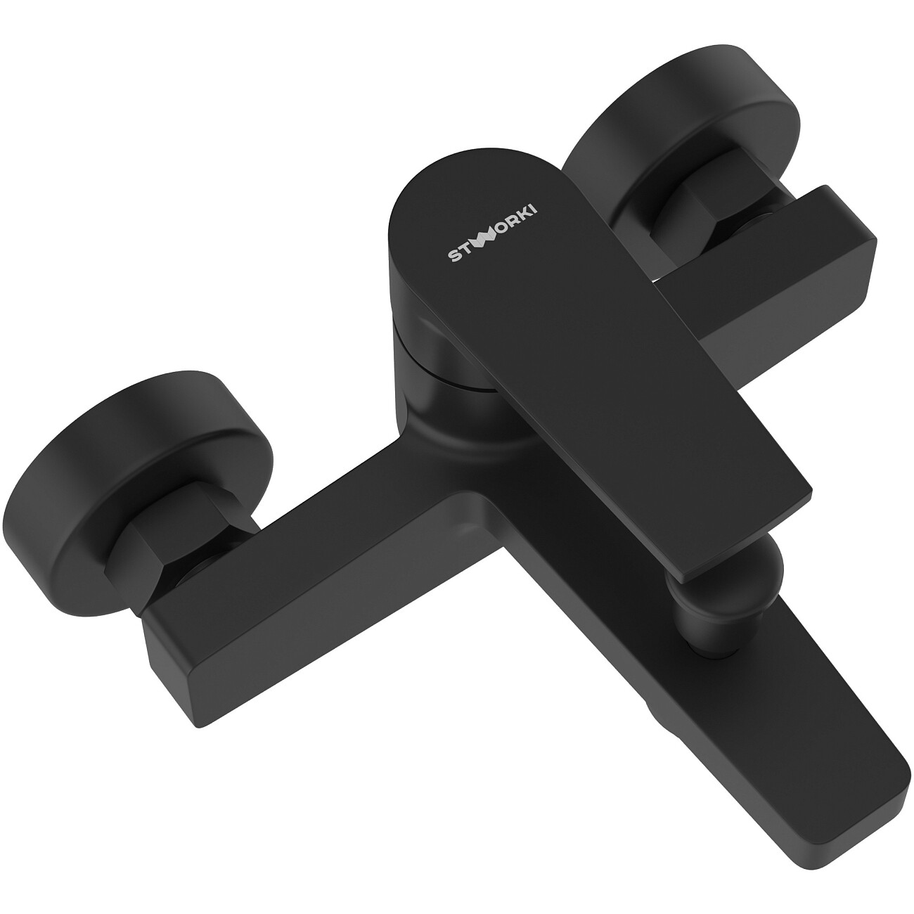 Смеситель для ванны с душем настенный черный Stworki "Берген" S21100BK - изображение 8